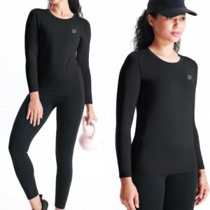 NELEUS Women's 3 Pack Athletic Compression Long Sleeve T Shirt Dry Fit