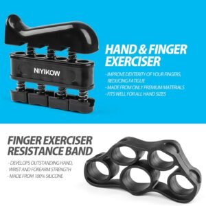 NIYIKOW Grip Strength Trainer Kit with Counter (5 Pack), Adjustable Hand Grip St...