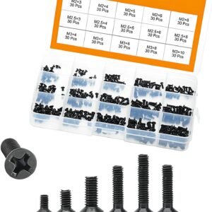 450 PCS Car Cross Countersunk Head Screws Classification Set, 15 Specs M2 M2.5 M...