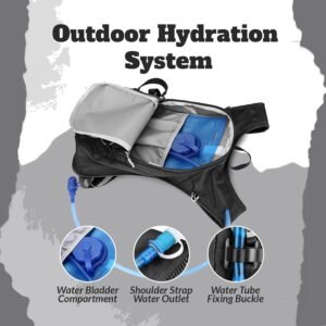 Hydration Pack with 2L Water Bladder - Includes Storage Compartments - Ideal for...