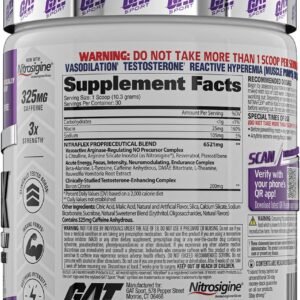 GAT SPORT, Nitraflex Advanced Pre-Workout Powder, Increases Blood Flow, Boosts S...