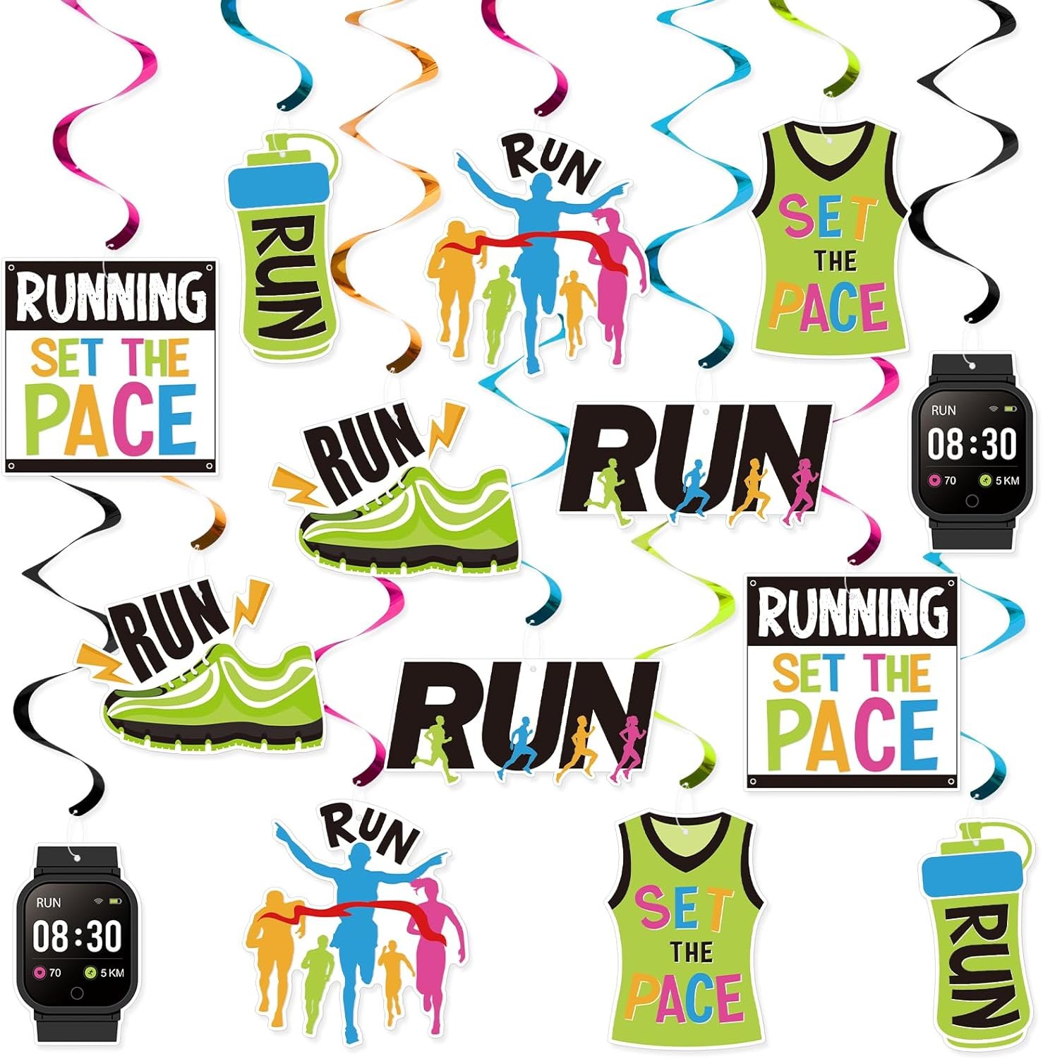 FOZEE Runner Marathon Hanging Swirls, Running Celling Decoration, Marathon Party...