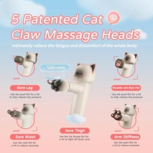 Mini Massage Gun, Christmas Gifts for Women, Girls and Cat Lovers, Cute Travel M...