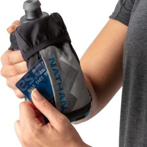 Nathan Running Handheld Quick Squeeze Water Bottle. No-Grip Adjustable Hand Stra...