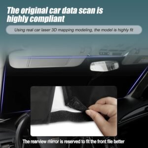 Miytsya 1 PC Car Front Windshield Sunshade, 55.11" x 27.55" Double-Layer Thicken...