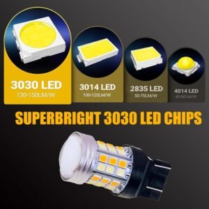 2 PCS 7443 Car LED Reversing Light, 2835-45SMD High-brightness Dual-color Width ...