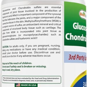 Best Naturals Glucosamine Chondroitin and MSM (Non-GMO) - Promotes Joint Health ...