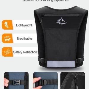 Running Vest for Women Men, Reflective Hydration Vest with Adjustable Waistband ...