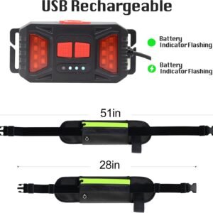 Running Light, 1000Lumens Running Belt Running Gear with 230°Rechargeable Night ...