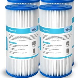 Membrane Solutions 50 Micron Pleated Water Filter Home 10"x4.5" Whole House Heav...
