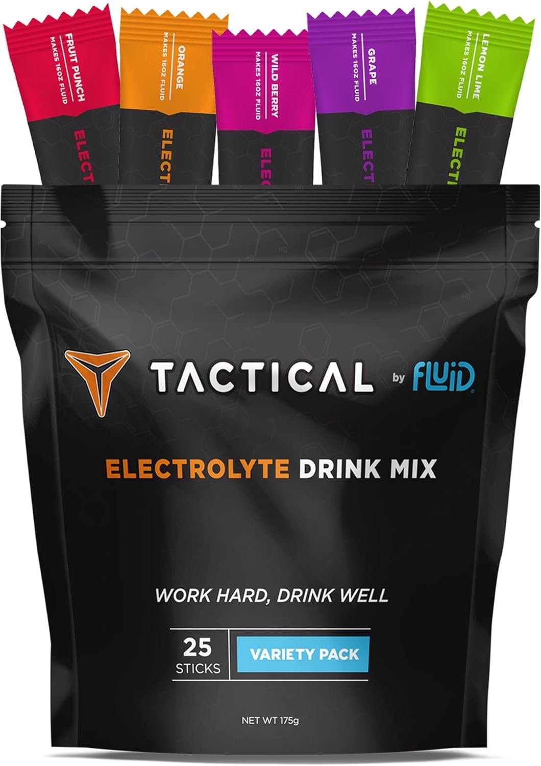 Fluid Tactical - Electrolyte Powder Packets, Accelerate Re-Hydration, Low Sugar,...