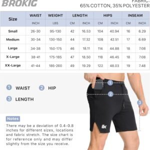 BROKIG Men's Airstretch Gym Shorts,5 Inch Slim Fit Running Exercise Athletic Wor...