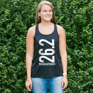 Gone For a Run 26.2 Marathon Vertical Flowy Racerback Tank Top | Running Tanks M...