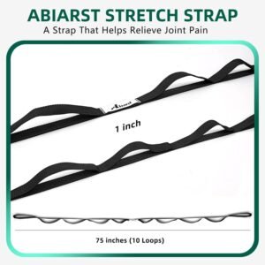 Stretching Strap Yoga Strap for Physical Therapy, 10 Loops Yoga Straps for Stret...