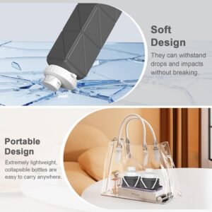 Collapsible Water Bottles Flexible Bpa Free Silicone Reusable Foldable Water Bot...