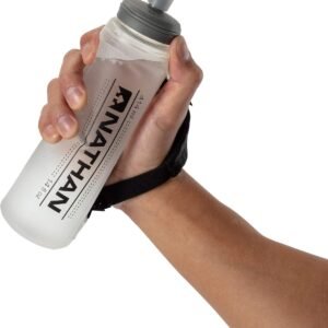 Nathan ExoShot Lite Handheld 14oz, Hydration Flask with Integrated Hand Strap, G...