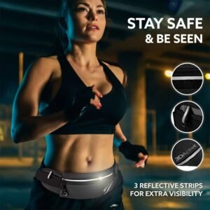 3DActive Running Belt PLUS Waist Pack, Water Resistant Runners Belt, Workout Fan...