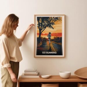 Adventure Travel Poster, Trail Running Marathon Art, Retro Adventure Prints, Out...