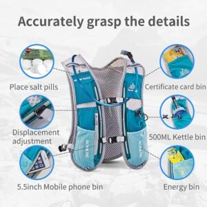 AONIJIE 5L Running Hydration Vest Pack with 1.5L Water Bladder Adjustable & Ligh...