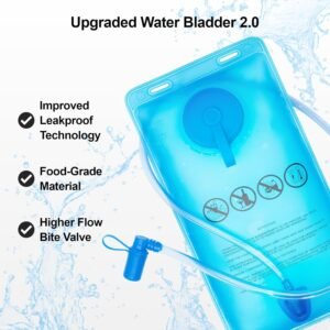 Everfun Hydration Backpack 18L with Water Bladder 2L/3L Hiking Water Backpack Wo...