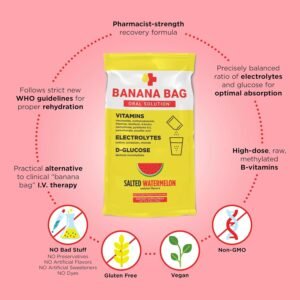 Banana Bag Oral Solution Salted Watermelon 30-Pack Medbox Pharmacist Hydration R...