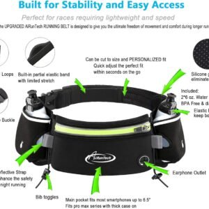 AiRunTech Hydration Running Belt with Water Bottle, Running Fanny Pack for Phone...