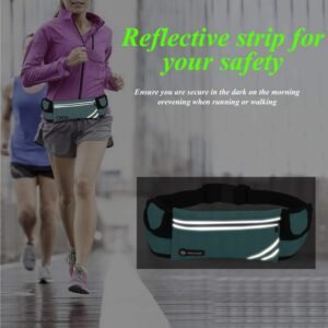 Slim Running Belt Fanny Packs for Women Men, Reflective Waist Pack Phone Holder ...