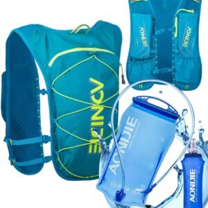 Running Water Vest for Men Women, Green Hydration Vest with 1.5L Water Bladder a...