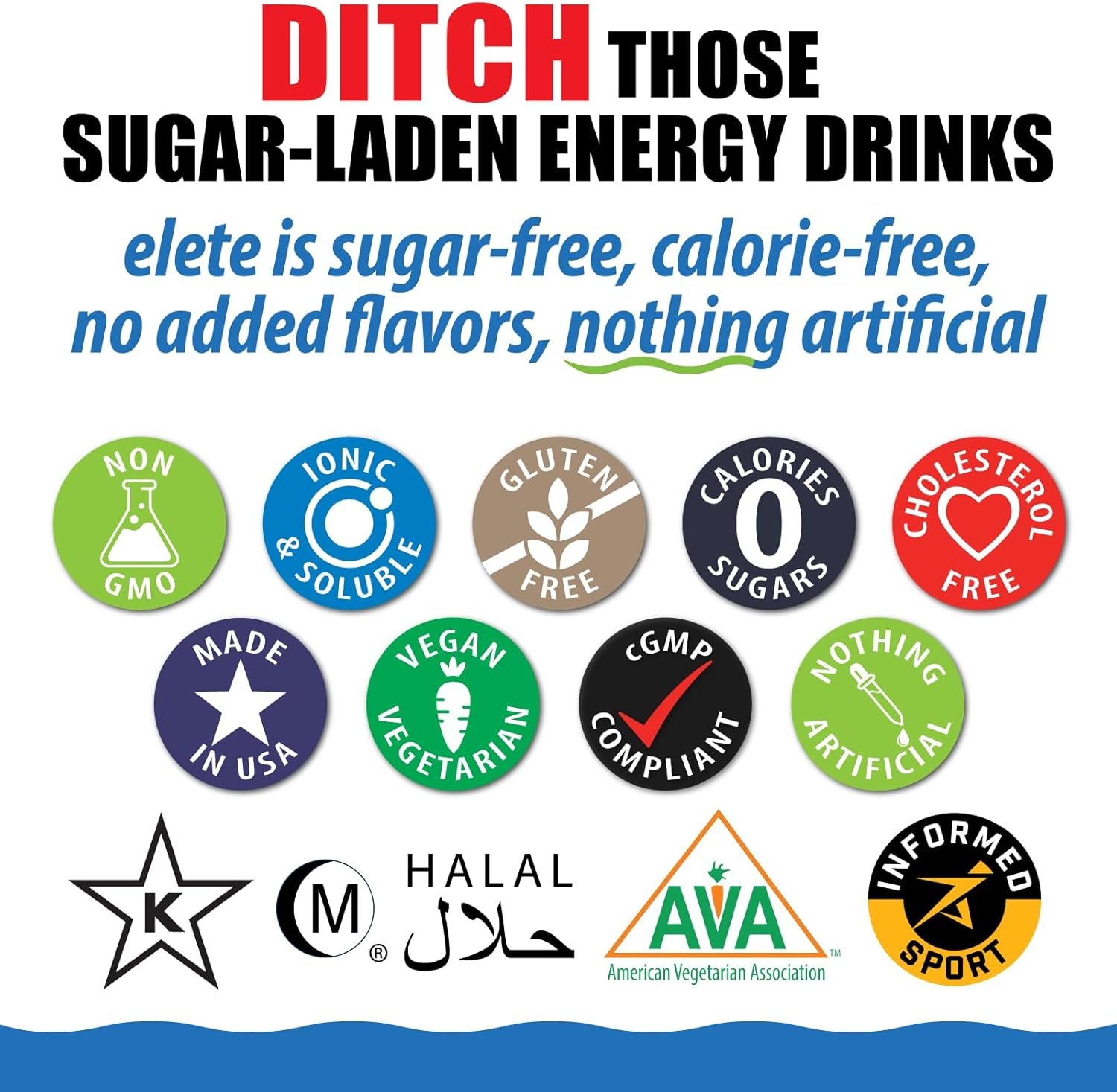 elete – Electrolyte Add-In – 1 Pocket Bottle – 4 Essential Electrolytes Concentr...