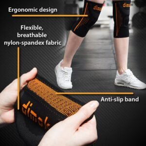 dimok Athletic Knee Brace Compression Sleeve Leg Support for Lifting Running Spo...