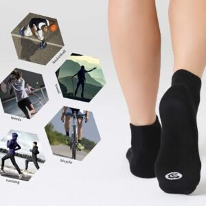 CelerSport 6 Pack Men's Ankle Socks with Cushion, Sport Athletic Running Socks