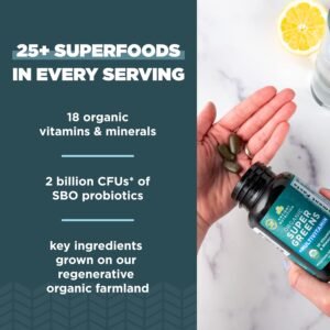 Ancient Nutrition Organic SuperGreens and Multivitamin Tablets with Probiotics, ...