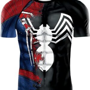 Men's Compression Shirt, Soft Short Sleeve 3D Print Fitness Sports Shirt Gym T-S...