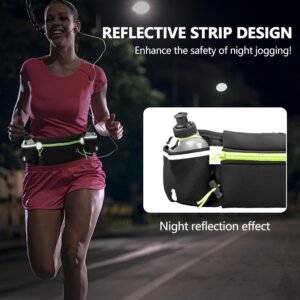 Running Belts for Women, Men with 2 Water Bottles- Phone Holder for Running, Wat...