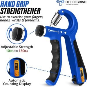 Hand Grip Strengthener Trainer with Adjustable Resistance 10-130lbs (4.5-59kg), ...