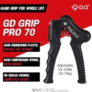 GD Grip Strength Trainer (Premium Adjustable Grip Strengthener for Forearm Train...