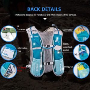 AONIJIE Hydration Backpack Running Vest, 5L Capacity, Multi-Pocket Design, Breat...
