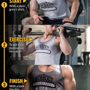 Actizio Men's Workout Shirt Sweat Activated Motivational Exercise Gym Moisture W...