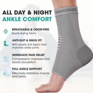 Modvel Foot & Ankle Brace Socks for Sprained Ankle Compression Sleeve - Foot Sup...
