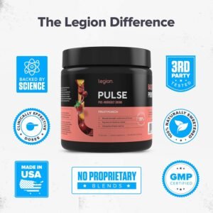 LEGION- All Natural Nitric Oxide Preworkout Drink to Boost Energy, Creatine Free...