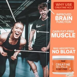 BOD Creatine Capsules HCL Pills for Muscle Support, Endurance, No Bloat, No Load...