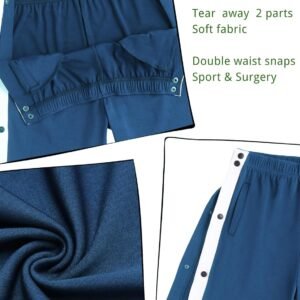 Tear Away Shorts for Men Post Surgery Adaptive Clothing Wide Leg Snap Loose Fit ...