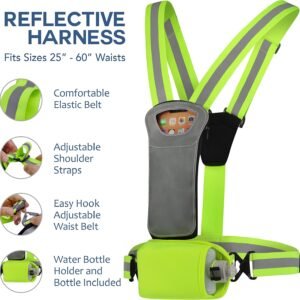 Athlé Reflective Vest with Phone Holder - High Visibility Vest for Safe Running,...