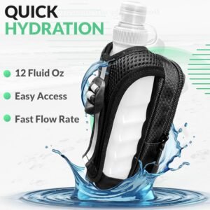 HydroBlast Handheld Running Water Bottle 12 oz of Quick Hydration for Long Dista...