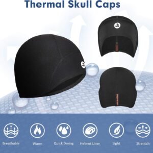 Kids Thermal Helmet Liner Skull caps Lightweight Youth Sports Running Beanie Cov...