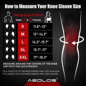 AEOLOS Knee Sleeves (1 Pair)，7mm Compression Knee Braces for Heavy-Lifting,Squat...