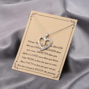 BNQL Women's Stainless Steel Running Necklace, 17+1.97in Chain, Fitness & Love T...