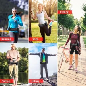 Hydration Running Belt for Women Men Running Fanny Pack with Foldable Water Bott...
