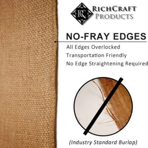 12" x 108" NO-FRAY Burlap Roll ~ 1 Table Runner ~ Natural Long Fabric with Finis...