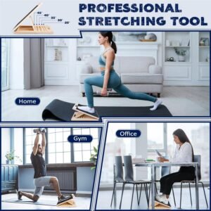 Portable Wooden Slant Board for Calf Stretching Squats Calf Stretcher Pilates Ph...